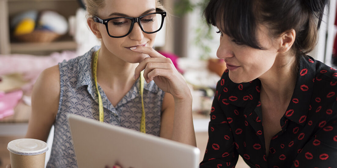 Brainstorming of two business woman