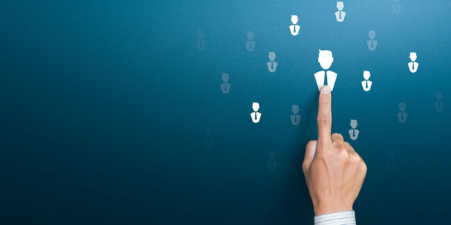 Select leader or employees, Headhunting, Recruitment business an