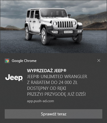 Jeep powiadomienie